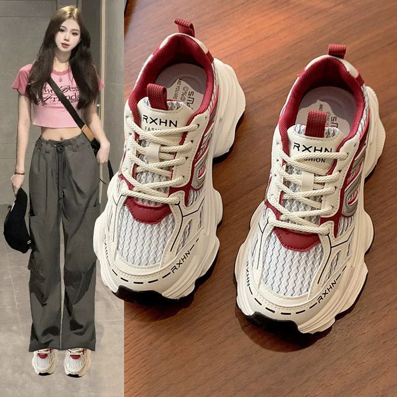 Damen Trendige Sport Sneakers mit atmungsaktivem Mesh-Obermaterial und dämpfender Sohle EB