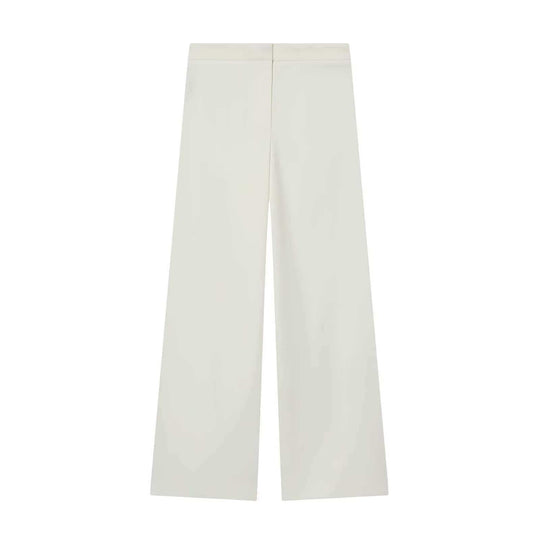 Damen nan elegante High‑Waist Weitbein-Anzughose mit flachem Bund und verdeckter Naht EB
