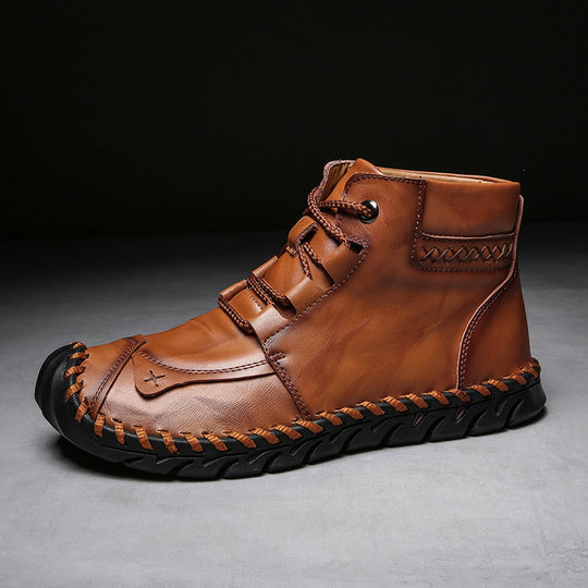 Damen elegante und bequeme Lederstiefeletten EB