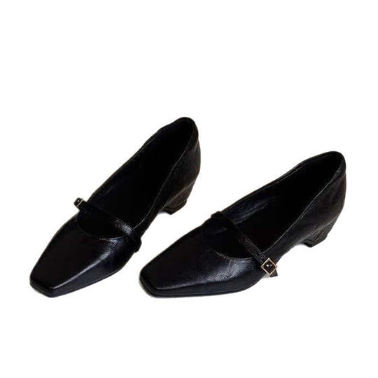 Damen elegante Pumps mit modischem Riemchen und komfortablem Blockabsatz EB
