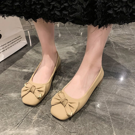 Damen elegante Ballerinas mit modischer Schleifenverzierung EB