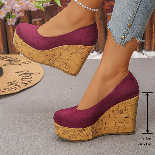 Damen Wedge-Pumps mit zeitgemäßem Kork-Design EB