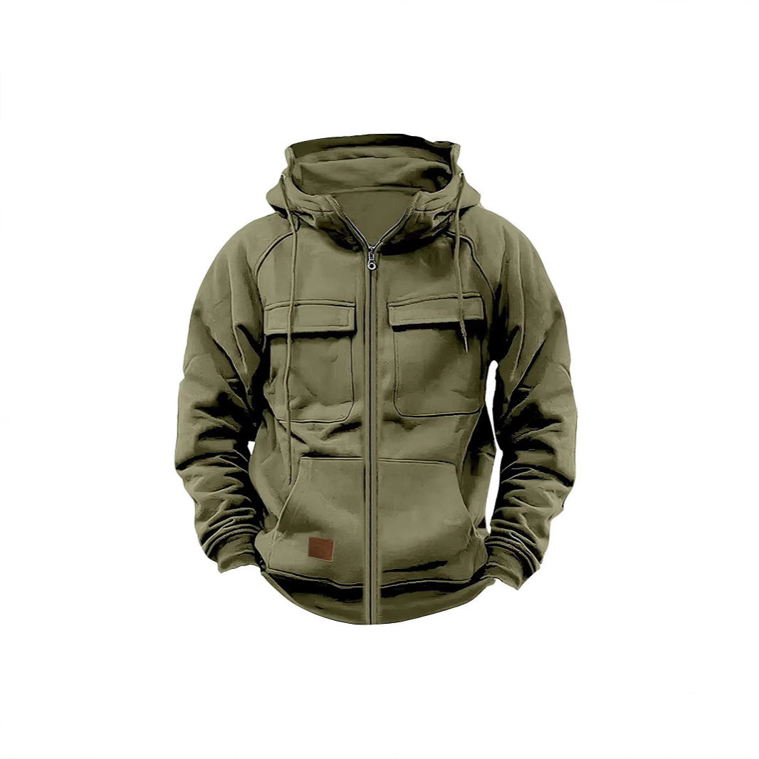 Herren Fleecejacke mit hohem Kragen und praktischen Taschen EB