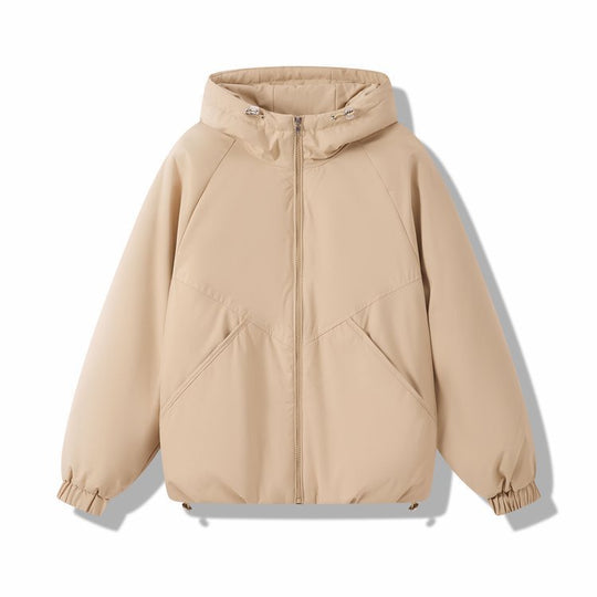 Damen Leicht wattierte Kapuzenjacke mit Raglanärmeln, elastischen Bündchen und verstellbarem Saum EB