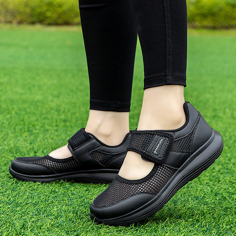 Damen Sportliche Slip-On Sneakers mit atmungsaktivem Netzdesign EB