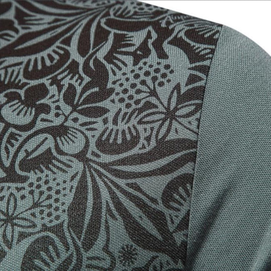 Herren Poloshirt mit floralen Ornamenten und klassischem Kragen EB