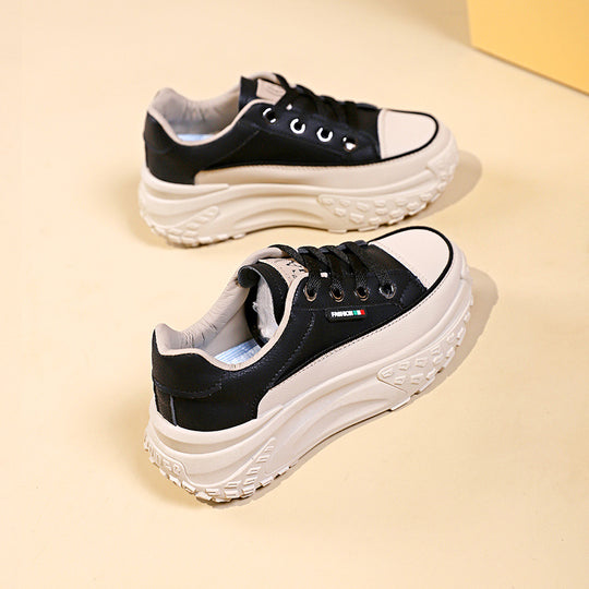 Damen modische Plateau-Sneaker mit ergonomischer Dämpfung und rutschfester Sohle EB