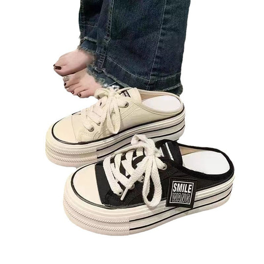 Damen lässige Plattform-Sneaker mit modischem Obermaterial und bequemer Dämpfung EB