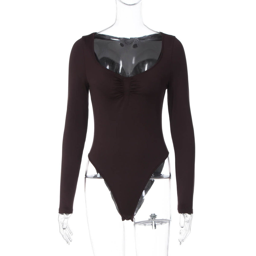 Damen Langarm-Bodysuit mit elegantem Raffungseffekt EB