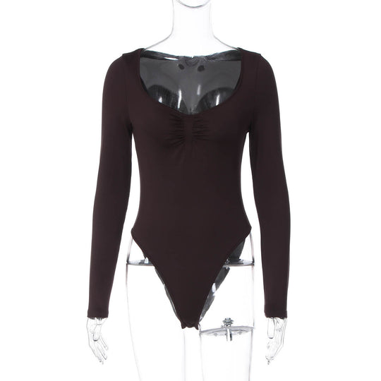 Damen Langarm-Bodysuit mit elegantem Raffungseffekt EB