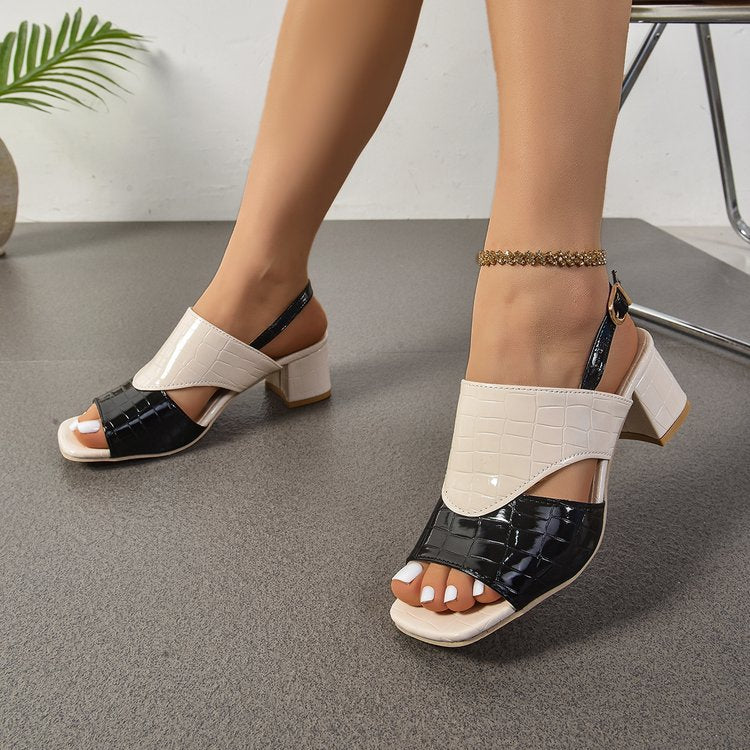 Damen Elegante Sling-Pumps mit modischem Krokodil-Leder-Design und bequemer Fußbettung EB