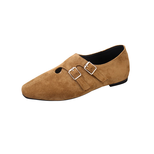 Damen elegante Mokassins mit dekorativen Schnallen EB