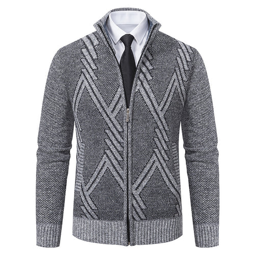 Herren Strickjacke mit modernen geometrischen Mustern EB