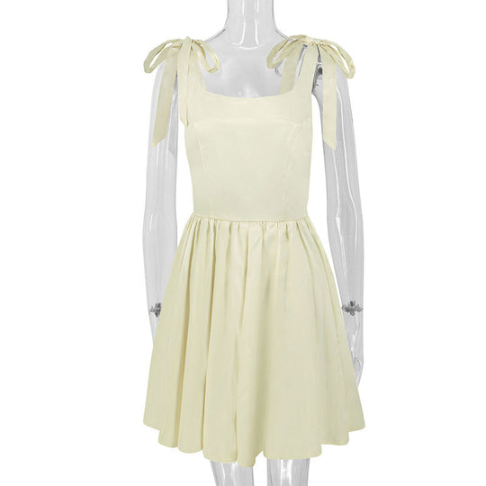 Damen lässiges Sommerkleid mit Schleifen EB