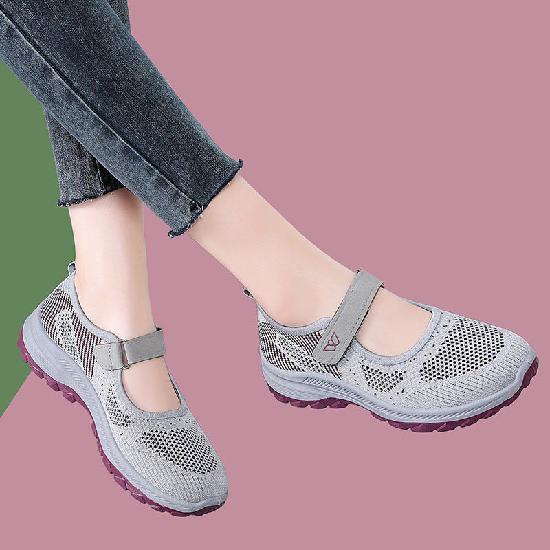 Damen Komfortable und atmungsaktive Sportschuhe mit Klettverschluss EB