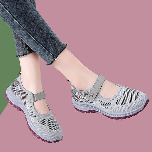 Damen Komfortable und atmungsaktive Sportschuhe mit Klettverschluss EB