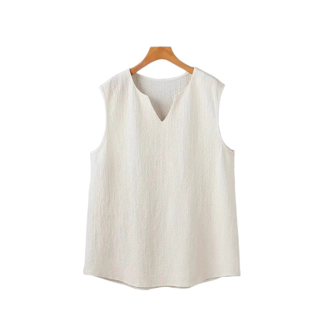 Herren Ärmelloses Freizeitshirt mit strukturiertem Design und V-Ausschnitt EB
