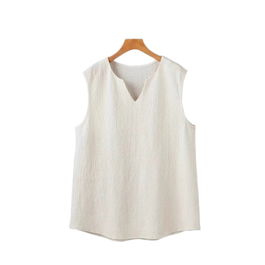 Herren Ärmelloses Freizeitshirt mit strukturiertem Design und V-Ausschnitt EB