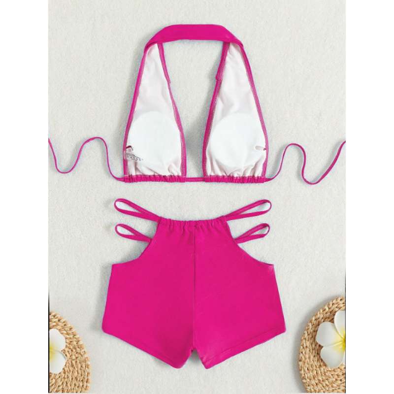 Damen Sport-Bikini mit hohem Bund und verstellbaren Trägern EB