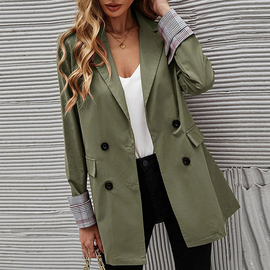 Damen Modischer Blazer mit doppelter Knopfleiste und eleganten Details EB