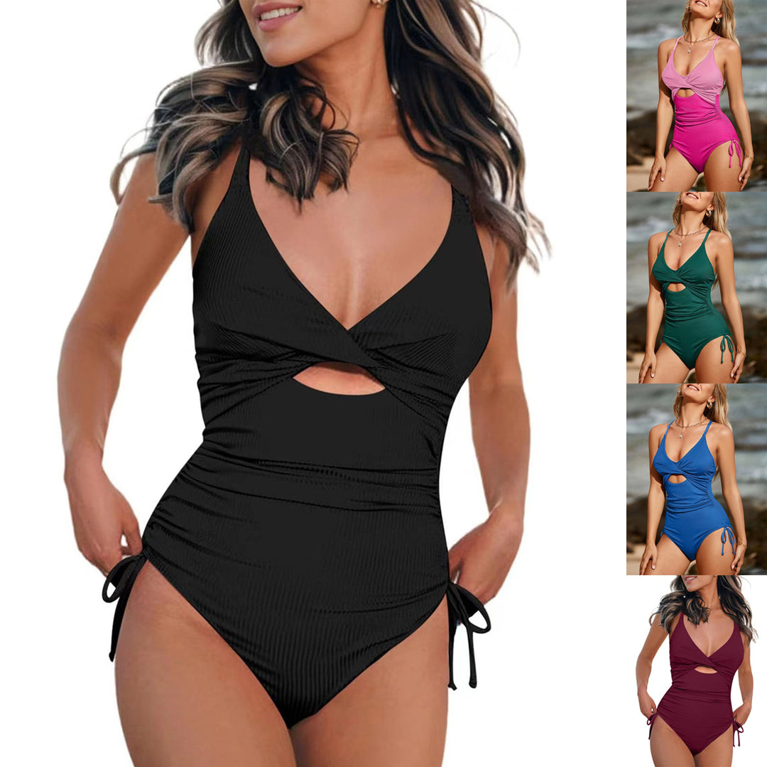Damen Einteiler Badeanzug mit aufregendem Cut-Out und verstellbaren Trägern EB