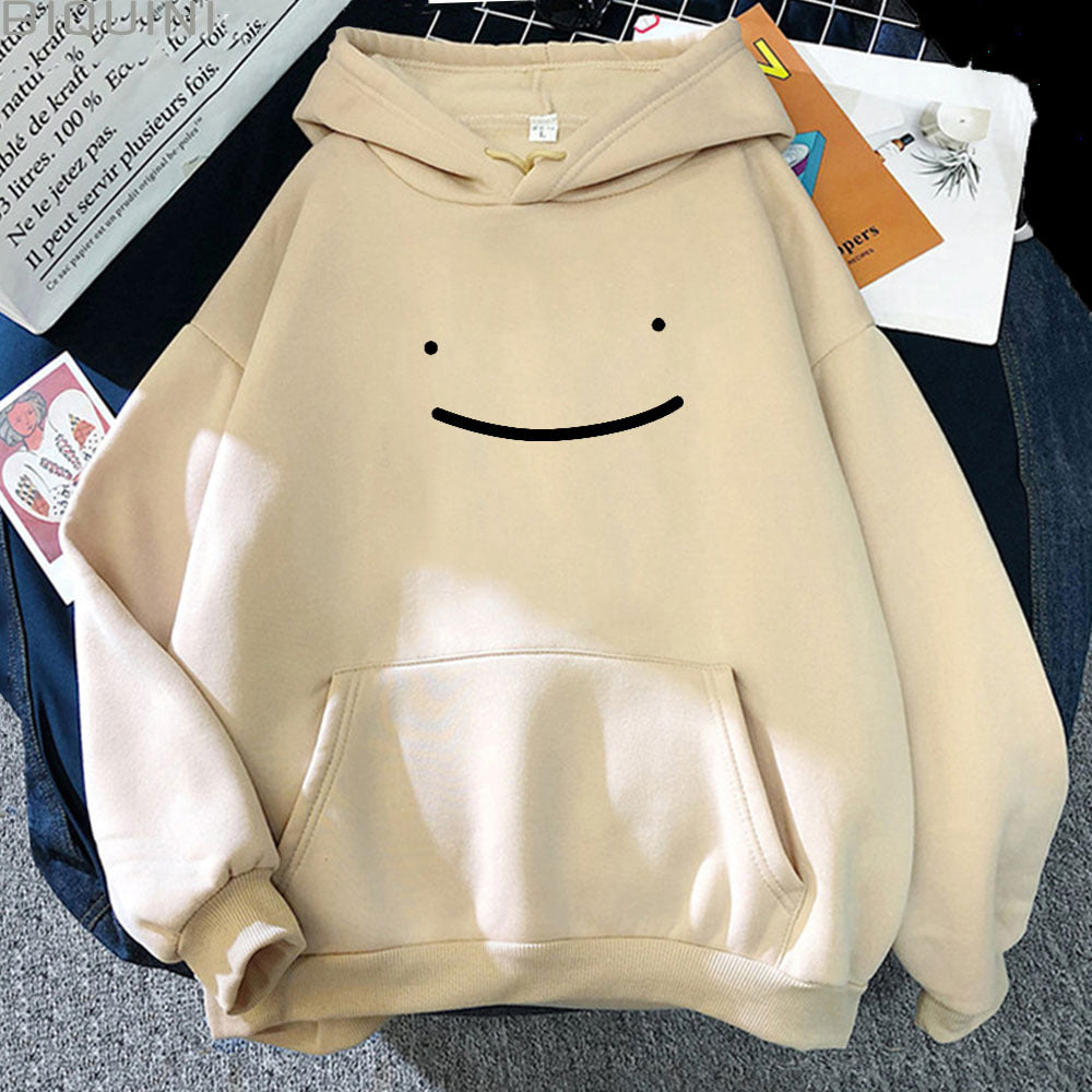 Unisex nan oversized Kapuzenpullover mit minimalistischem Frontprint und Kängurutasche EB