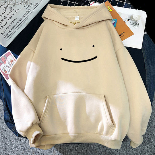 Unisex nan oversized Kapuzenpullover mit minimalistischem Frontprint und Kängurutasche EB