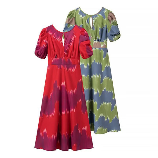 Damen Sommerkleid mit buntem Stickdesign und lockerem Schnitt EB