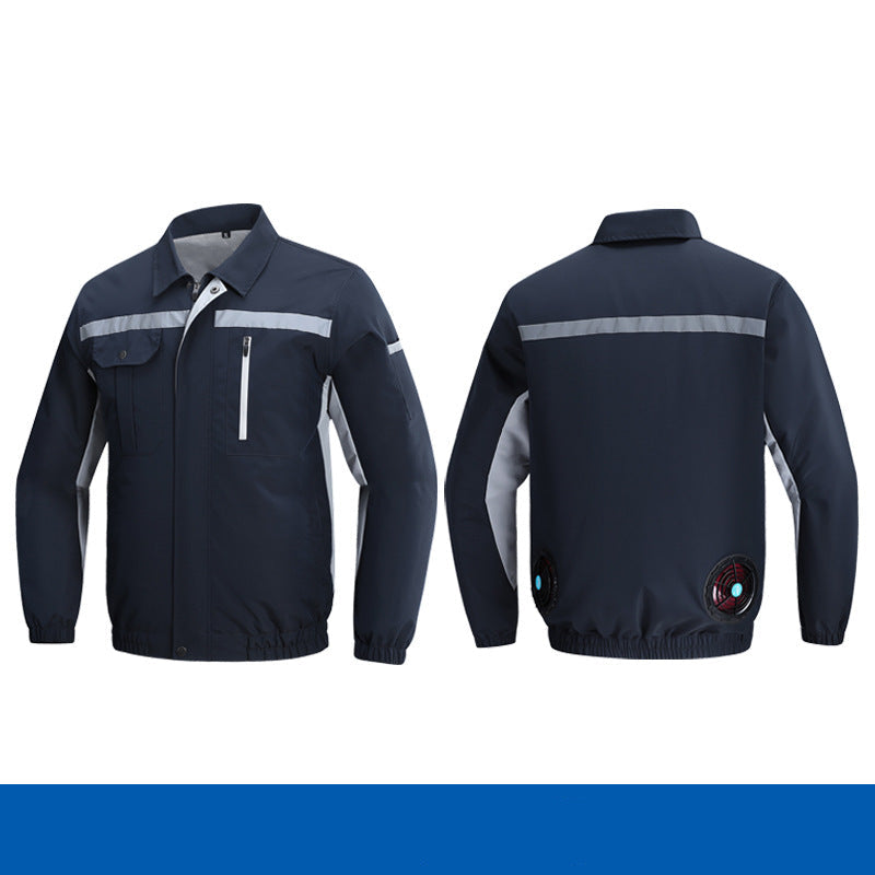 Herren nan atmungsaktive Arbeitsjacke mit integrierten Rückenlüftern und reflektierenden Streifen EB