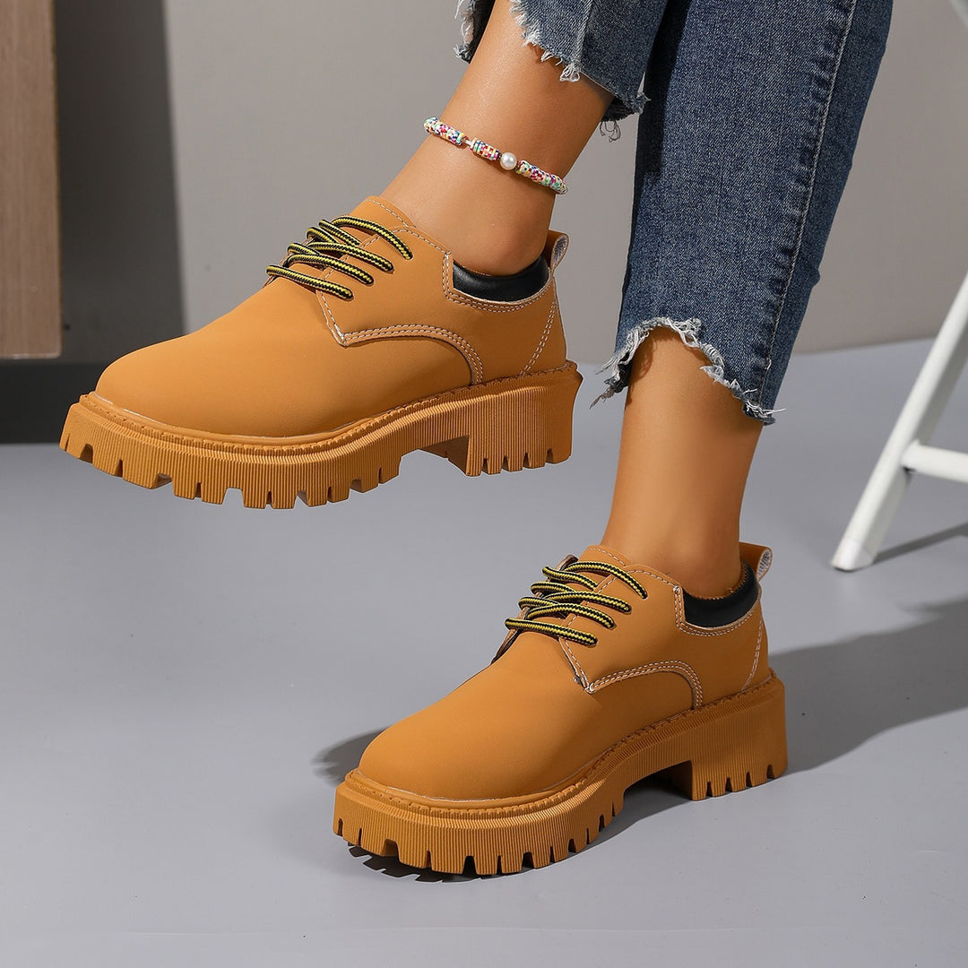 Damen Modische und bequeme Schnürschuhe mit griffiger Profilsohle EB