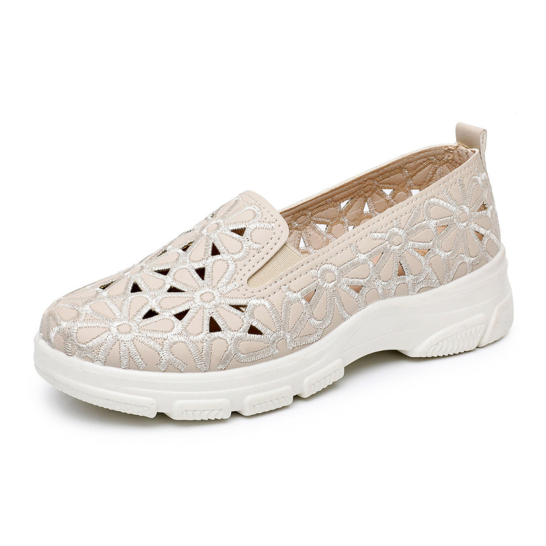 Damen Slip-On Freizeit-Schuhe mit floralem Design EB