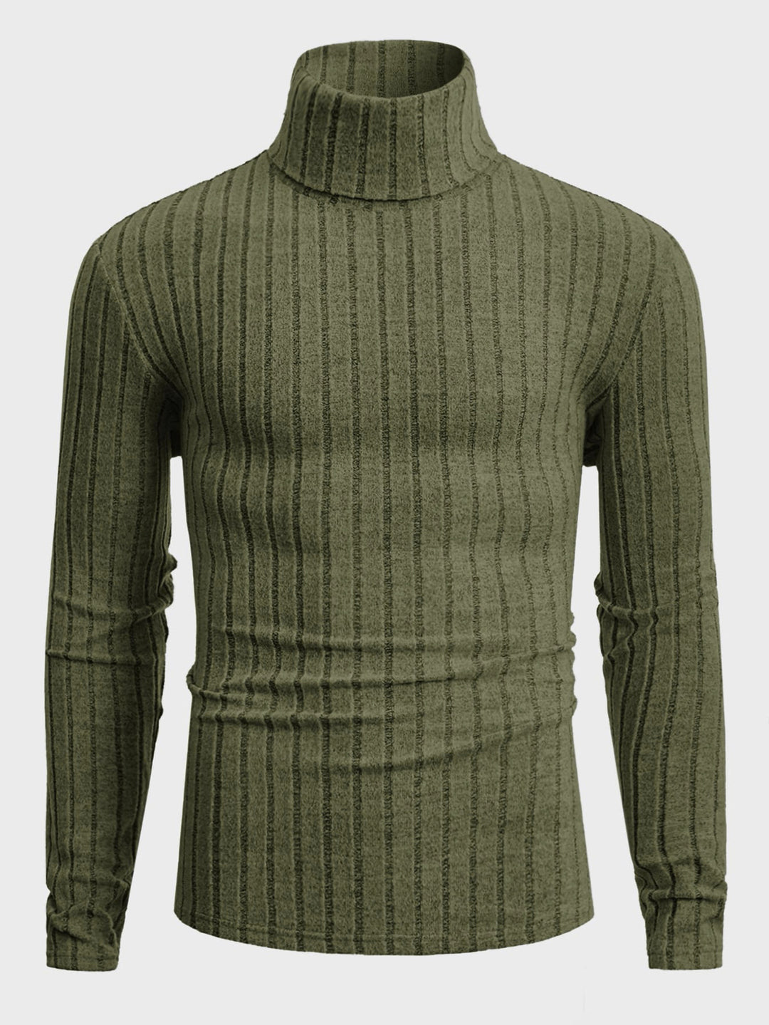 Damen Strickpullover mit hohen Kragen und feiner Rippenstruktur EB
