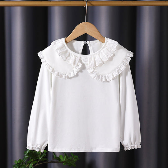 Mädchen Bluse mit romantischem Rüschensaum EB