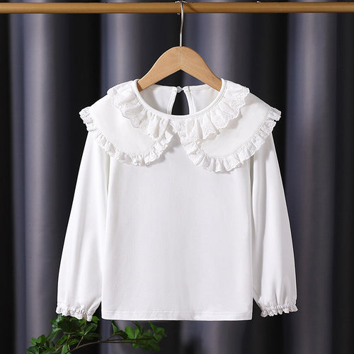 Mädchen Bluse mit romantischem Rüschensaum EB