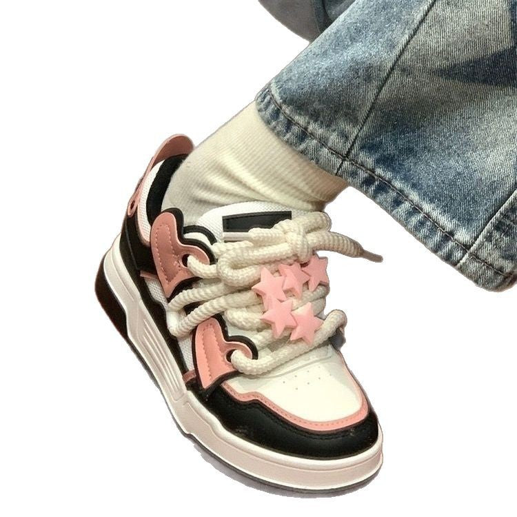 Damen Sportliche Sneaker mit verspieltem Sternenmotiv EB