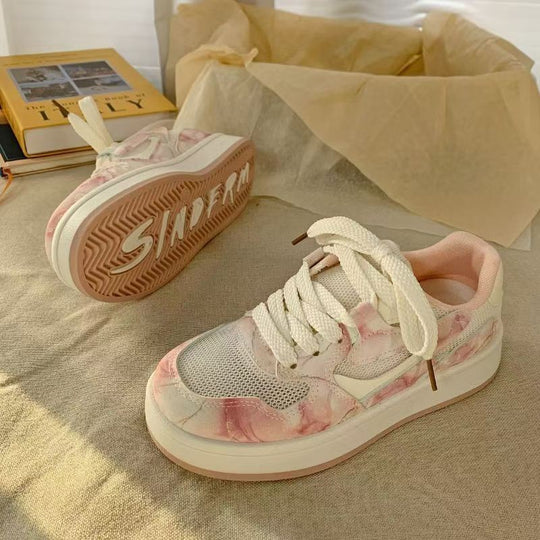 Damen Sportliche Sneakers mit floralem Muster und atmungsaktiver Struktur EB