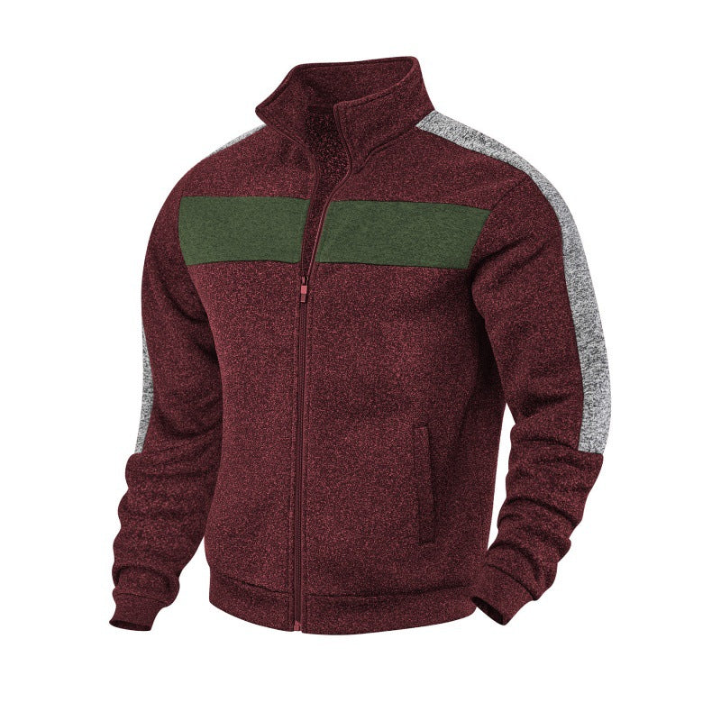 Herren Sportliche Fleecejacke mit hohem Kragen und reflektierenden Akzenten EB