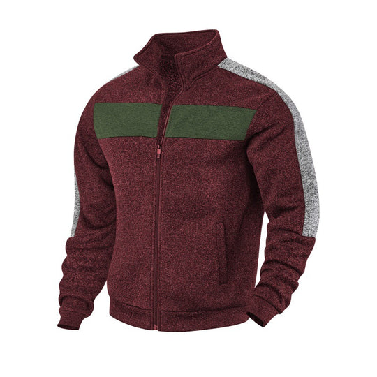 Herren Sportliche Fleecejacke mit hohem Kragen und reflektierenden Akzenten EB
