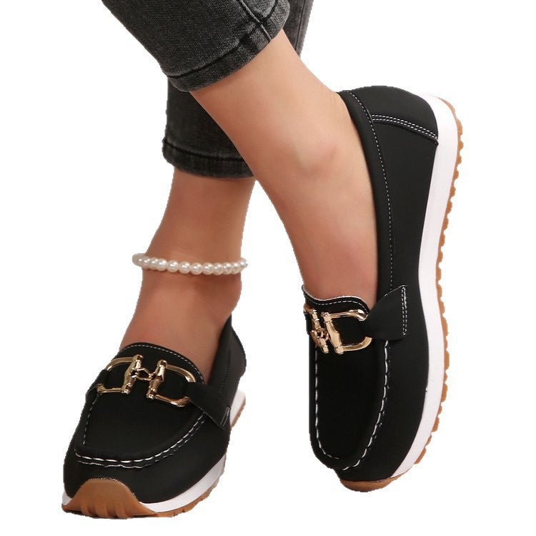 Damen Mokassins mit modischem Riemendesign und komfortabler Laufsohle EB