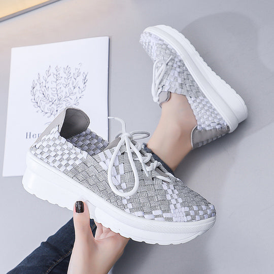 Damen Freizeit-Sneaker mit modernem geflochtenem Design und komfortabler Sohle EB