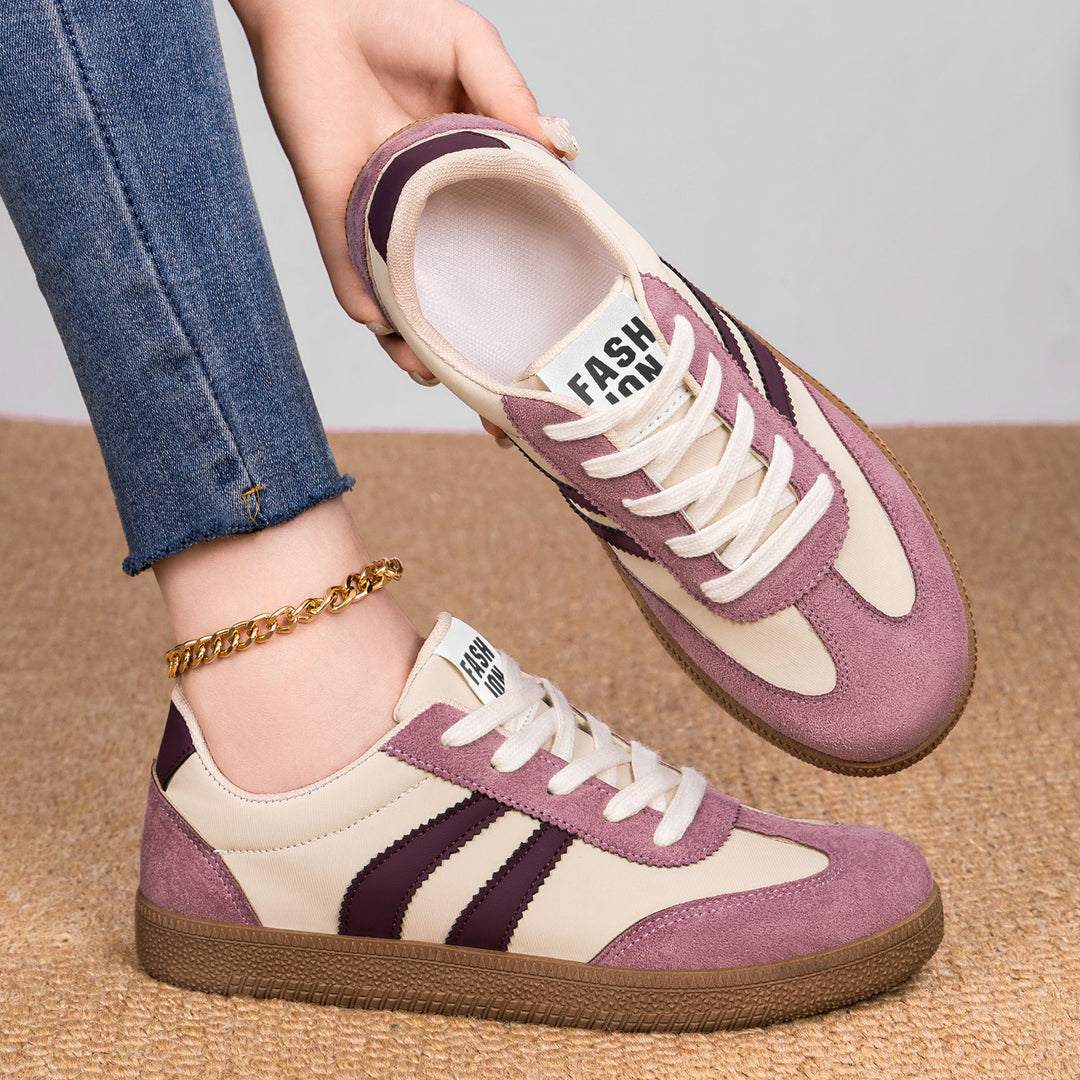 Herren nan retro Sneaker mit Velours- und Textilobermaterial, klassischer Drei-Streifen-Optik und profilierter Gumminsohle EB