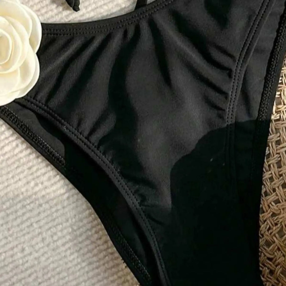 Damen Eleganter Bikini mit Blumenapplikation EB