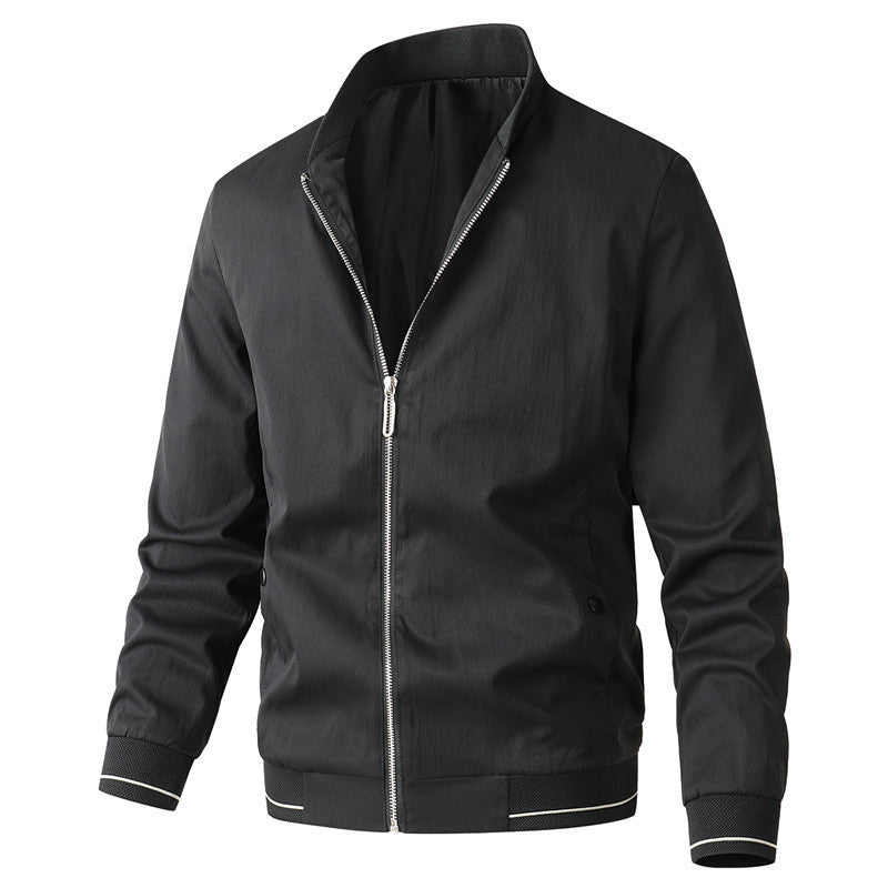 Herren modische Bomberjacke mit sportlichem Design und elastischen Bündchen EB