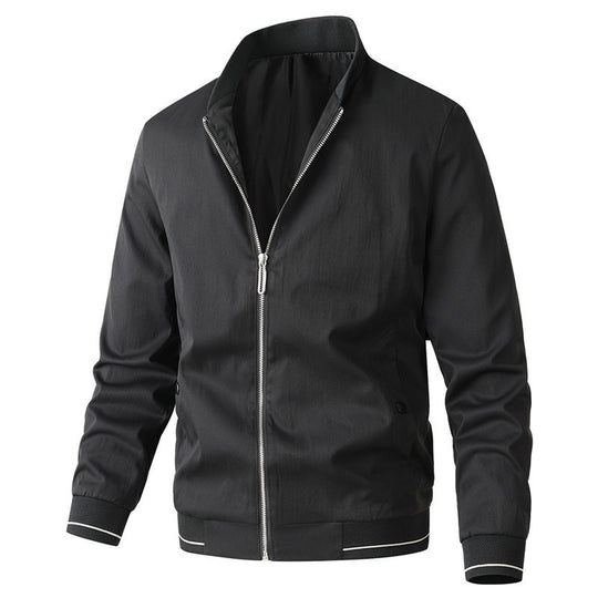 Herren modische Bomberjacke mit sportlichem Design und elastischen Bündchen EB