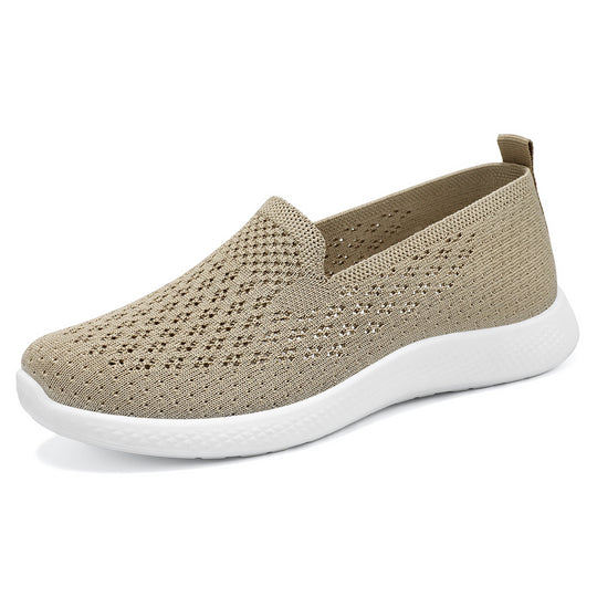 Damen Atmungsaktive Slip-On Sneakers mit elastischem Strickoberteil EB