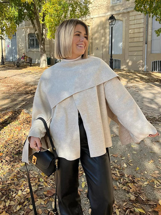 Damen Lockere Oversized-Strickjacke EB