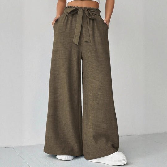 Damen Weit geschnittene Hosen mit verstellbarem Bund EB