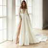 Damen Hochzeitskleid mit eleganten Spitze-Applikationen und schwingendem Rock EB