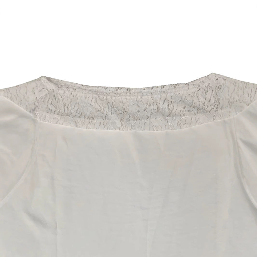 Damen luftiges Sommerkleid mit raffinierten Spitzenakzenten EB