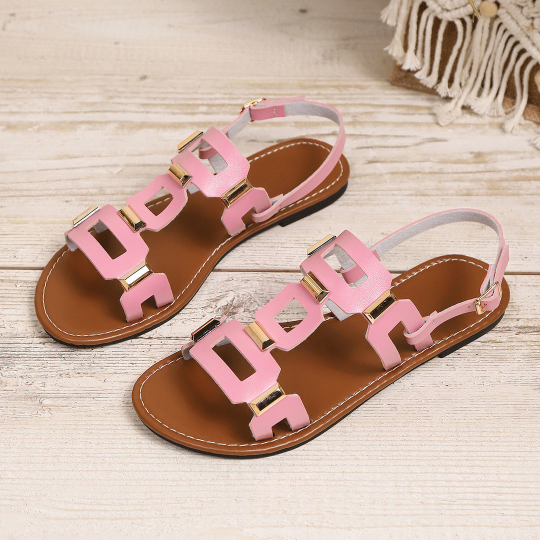 Damen elegante Sandalen mit modischen Schnallen EB